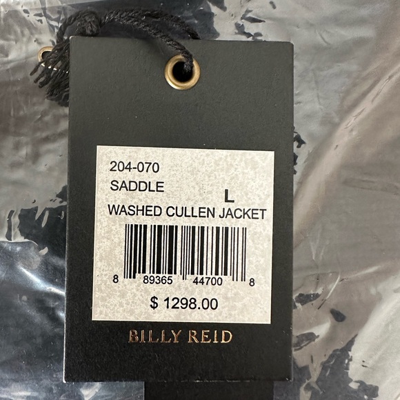 Billy Reid  Washed Cullen Jacket Saddle Brown Cow Leather - Large - Picture 6 of 6